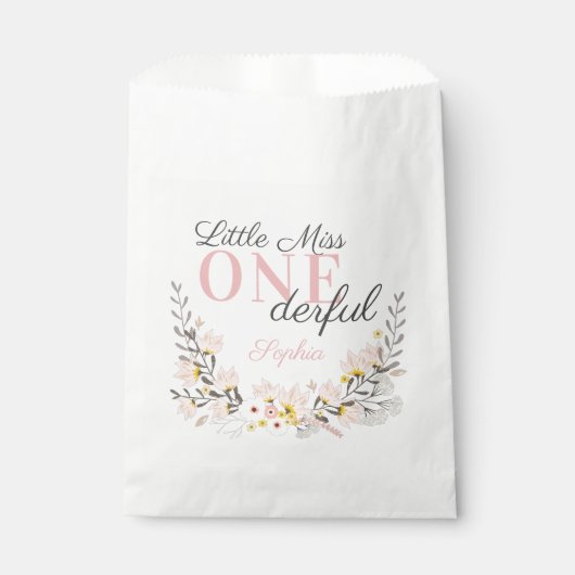 最初の誕生日恋しく思小さな一面的なフローラ フェイバーバッグ (正面)