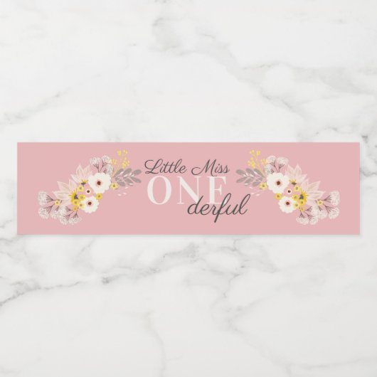 最初の誕生日恋しく思小さな一面的なフローラ ペットボトルラベル (シングルラベル)