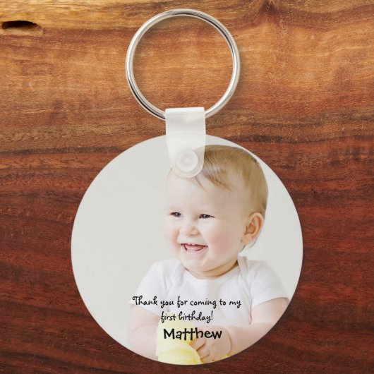 最初の誕生日感謝していはパーティーの好意 キーホルダー (正面)