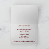 最初の誕生日招待状カウボーイパーソナライズ シーズンカード (内部)