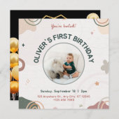 最初の誕生日招待状カード 招待状 (正面/裏面)