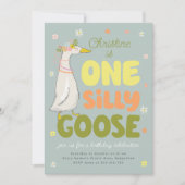 最初の誕生日招待状ガールワンガ間抜けース 招待状 (正面)