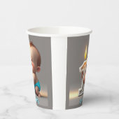 "最初の誕生日男の赤ちゃん" 紙コップ (左)