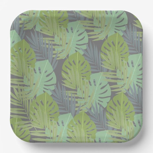 最初の誕生日紙プレートと葉緑の。 ペーパープレート (正面)