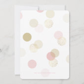 最初の誕生日紙吹雪スポット赤面ピンク金ゴールド 招待状 (裏面)