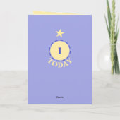 最初の誕生日追加の名前かわいいナマケモノ1 today yellow カード (裏面)