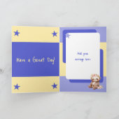 最初の誕生日追加の名前かわいいナマケモノ1 today yellow カード (内部)