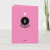 最初の誕生日追加の名前photo 1 today pink カード (裏面)