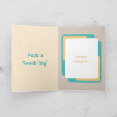 最初の誕生日1今日の名前photo brown orange カード (内部)