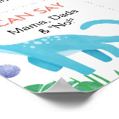 最初の誕生日1歳の恐竜のサイン ポスター (角)