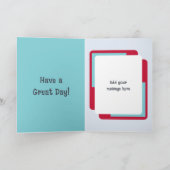 最初の誕生日1 today name photo red gray カード (内部)