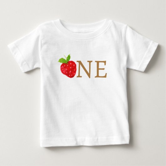 最初の誕生日 いちご ベビーTシャツ (正面)