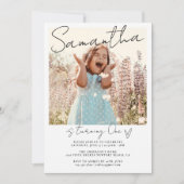 最初の誕生日、すべての年齢の写真誕生日 招待状 (正面)