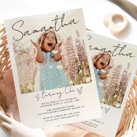 最初の誕生日、すべての年齢の写真誕生日 招待状