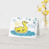 最初の誕生日 カード (黄色い花)