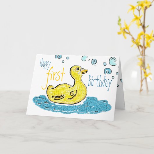 最初の誕生日 カード (黄色い花)