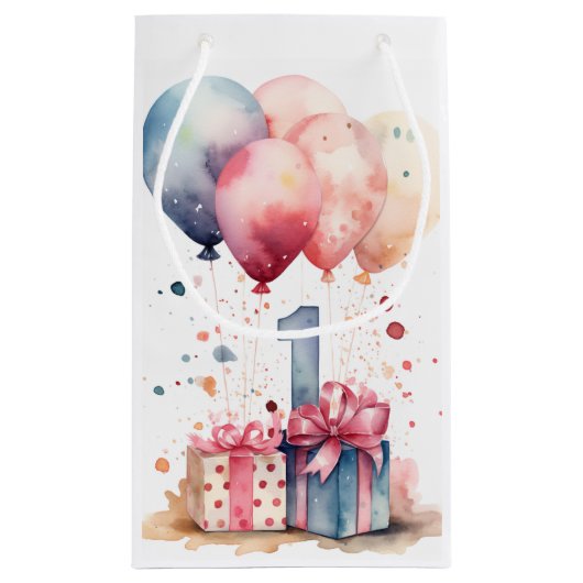 最初の誕生日 – ギフトとバルーンカスタマイズ-  スモールペーパーバッグ (裏面)