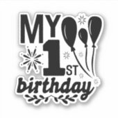 最初の誕生日!ステッカー シール (正面)
