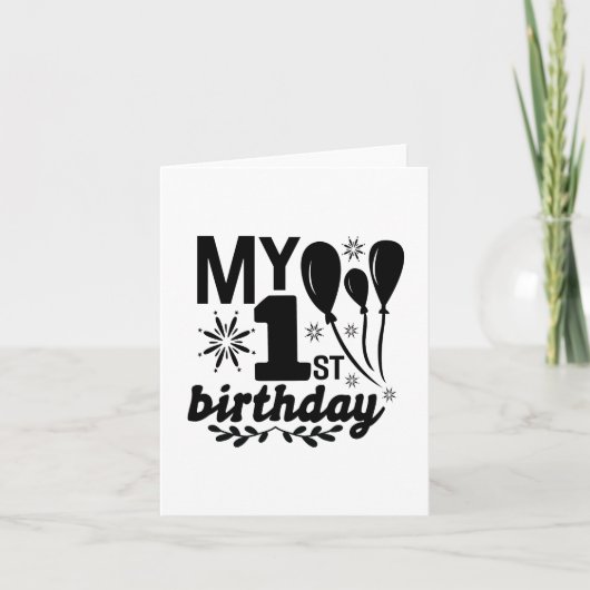 最初の誕生日!ベビー!!!!招待状 招待状 (正面)