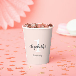 最初の誕生日 モダン 紙コップ