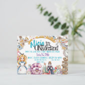 最初の誕生日 ワンダーランド ONEderland テーマ 招待状 (スタンド正面)
