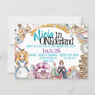 最初の誕生日 ワンダーランド ONEderland テーマ 招待状