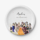 最初の誕生日、女の子の誕生日、〔占星術の〕十二宮図テーマ ペーパープレート (正面)