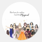 最初の誕生日、女の子の誕生日、〔占星術の〕十二宮図テーマ ラウンドシール (正面)