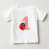 最初の誕生日、私は1つ、かわいいラディバグ ベビーTシャツ (正面)