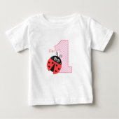 最初の誕生日、私は1つ、かわいいラディバグ ベビーTシャツ (正面)