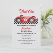 最初の誕生日 赤いレースカー ファーストワン 招待状 (スタンド正面)