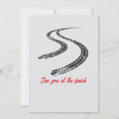 最初の誕生日 赤いレースカー ファーストワン 招待状 (裏面)