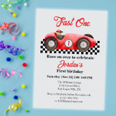 最初の誕生日 赤いレースカー ファーストワン 招待状