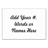 最初の調整 テーブルナンバー (裏面)