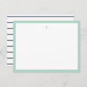 最初の赤く白い濃紺のストライプのなモダンを選抜して下さい ノートカード (正面/裏面)