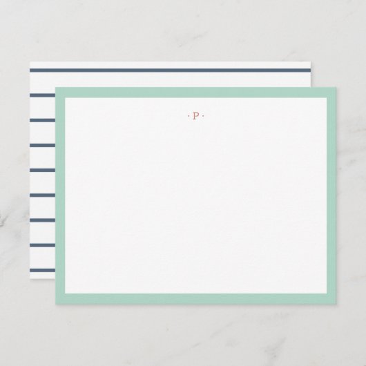 最初の赤く白い濃紺のストライプのなモダンを選抜して下さい ノートカード (正面/裏面)