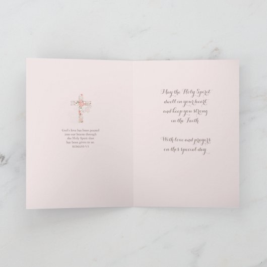 最初の赤面ピンクフローラのクロス名 カード (内部)