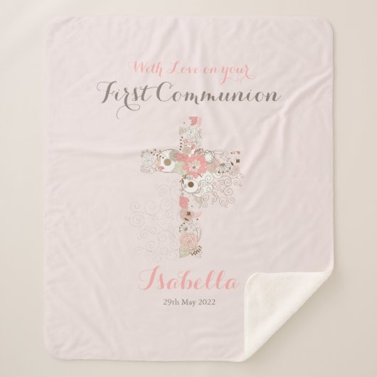 最初の赤面ピンクフローラのクロス名 シェルパブランケット (正面)