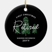最初の退職したクリエレガントスマス常緑樹 セラミックオーナメント (裏面)