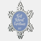 最初の退職したクリスマス飾り スノーフレークピューターオーナメント (右)