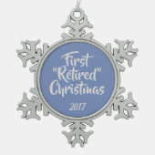 最初の退職したクリスマス飾り スノーフレークピューターオーナメント (正面)