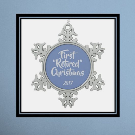 最初の退職したクリスマス飾り スノーフレークピューターオーナメント