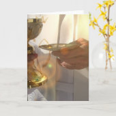 最初の通信グリーティングカード カード (黄色い花)