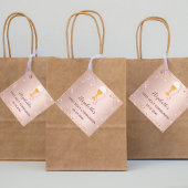 最初の通信バラ金ゴールド感謝していグリッターユー フェイバータグ