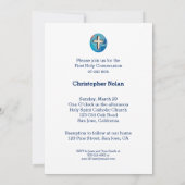 最初の通信招待状、男の子にカスタマイズ 招待状 (裏面)