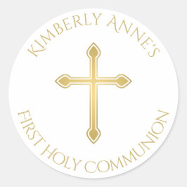 最初の通信金ゴールドのクロスモノグラムのネーム ラウンドシール