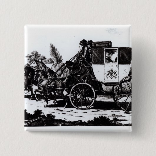 最初の郵便車1784年 缶バッジ (正面)
