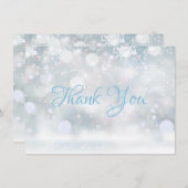 最初の雪の結晶冬のスクリプト感謝メッセージ サンキューカード (正面/裏面)