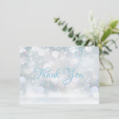 最初の雪の結晶冬のスクリプト感謝メッセージ サンキューカード (スタンド正面)