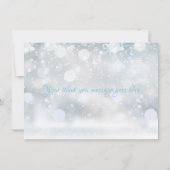 最初の雪の結晶冬のスクリプト感謝メッセージ サンキューカード (裏面)